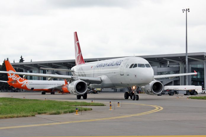 A320 Turkish Airlines в аэропорту Харьков