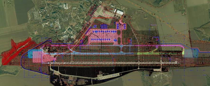План размещения нового аэродрома и терминалов на действующем аэродроме аэропорта Днепропетровск