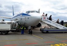 Boeing 737 "Белавиа" в аэропорту Минск