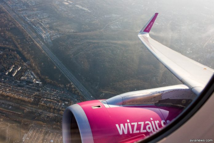 Вид из окна самолета Wizz Air