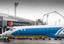 Embraer 145 "Роза Ветров" в аэропорту Белград