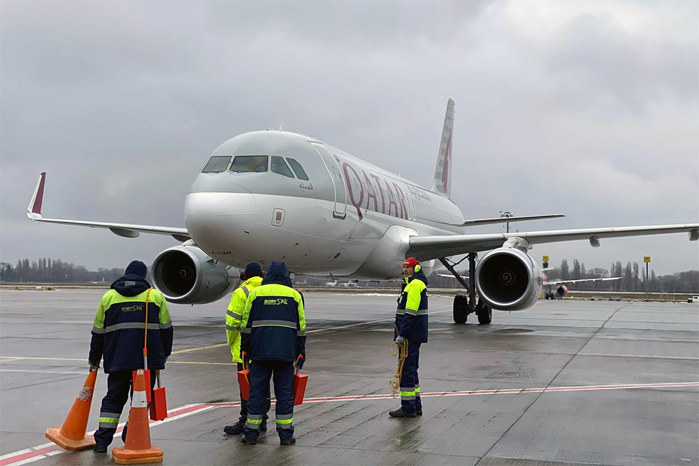 Airbus A320 Qatar Airways в аэропорту Борисполь