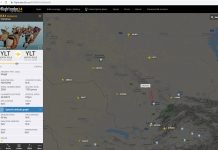 Упряжка Санта-Клауса на онлайн-радаре flightradar24.com