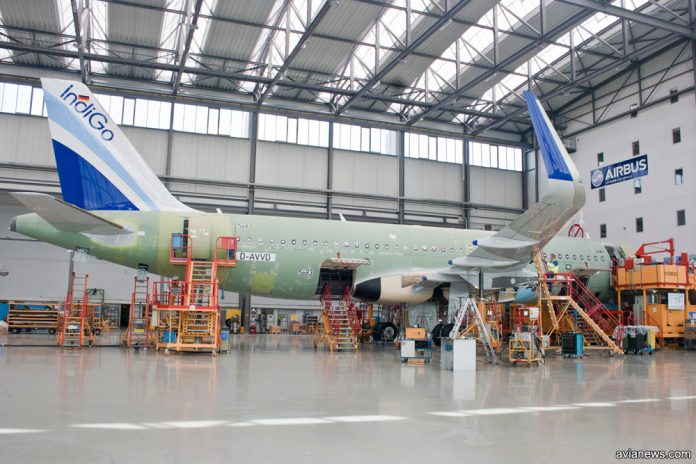 Производство A320 на заводе Airbus в Гамбурге