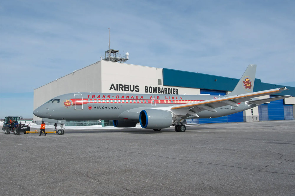 Airbus A220-300 Air Canada в ретро-ливрее Trans-Canada Air Lines