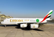 Ливрея на Airbus A380 Emirates в поддержку вакцинации от коронавируса