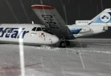 Самолеты ATR 72 "Ютэйр" и Як-40 после столкновения в аэропорту Сургута