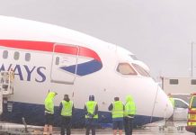 Boeing 787 British Airways, у которого сложилась носовая стойка