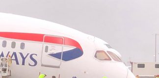 Boeing 787 British Airways, у которого сложилась носовая стойка