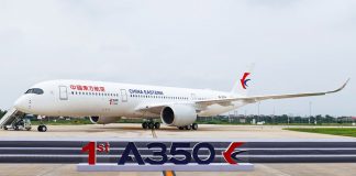 Первый Airbus A350, который поставили через центр в Китае