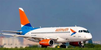 Сухой Суперджет 100 авиакомпании "Азимут"