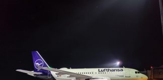 Airbus A319 Lufthansa в аэропорту Львов