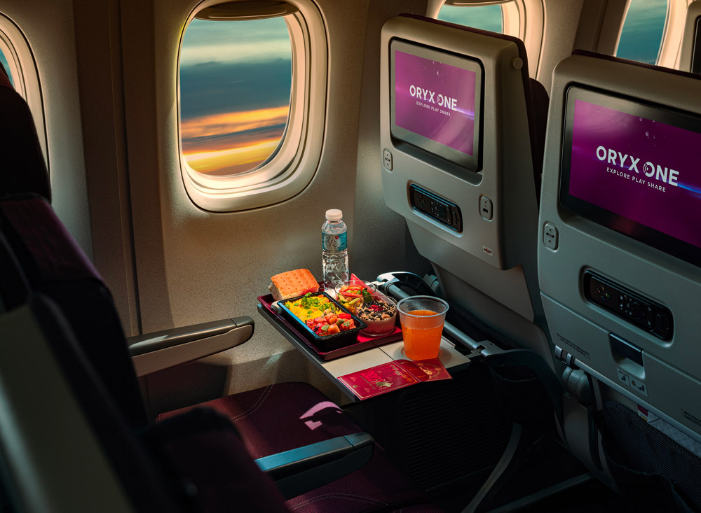 Питание в эконом-классе на рейсе Qatar Airways