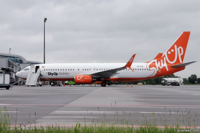 Boeing 737-800 SkyUp с законцовками split scimitar winglet