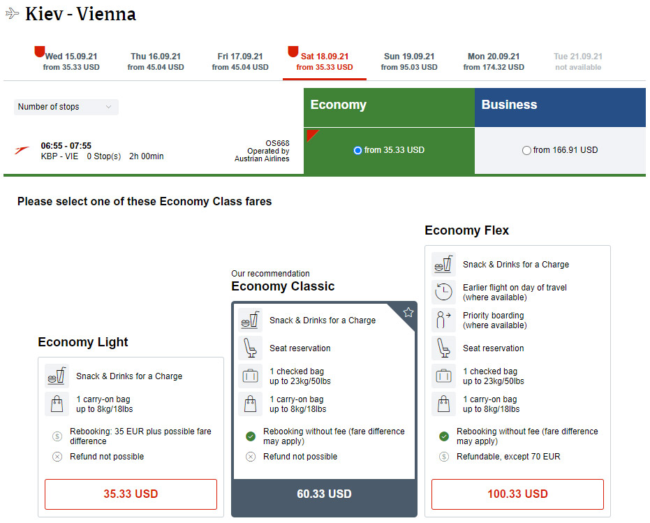 Бронирование дешевых авиабилетов Киев-Вена на рейсы Austrian Airlines
