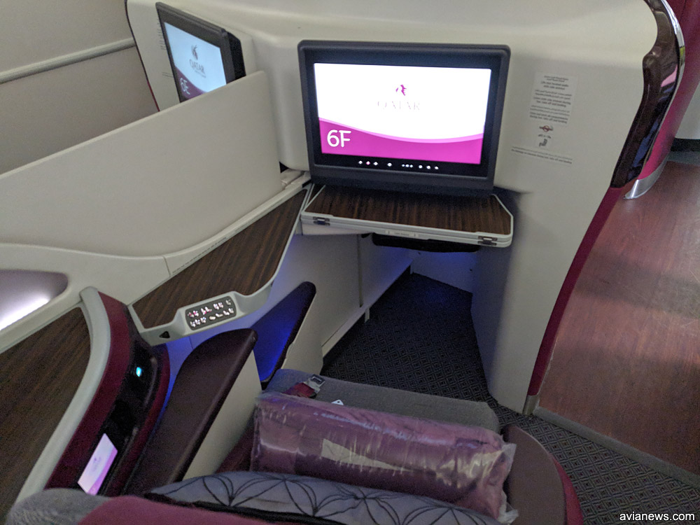 Кресло бизнес-класса в Boeing 787-8 Qatar Airways