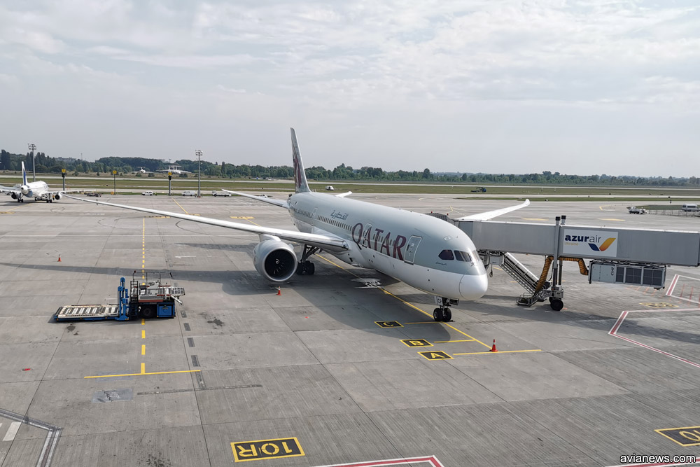 Boeing 787-8 Qatar Airways в аэропорту Борисполь