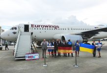 Встреча первого рейса Eurowings в Киев в аэропорту Борисполь