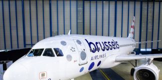 Самолет Airbus A319 Brussels Airlines в новой ливрее 2021 года