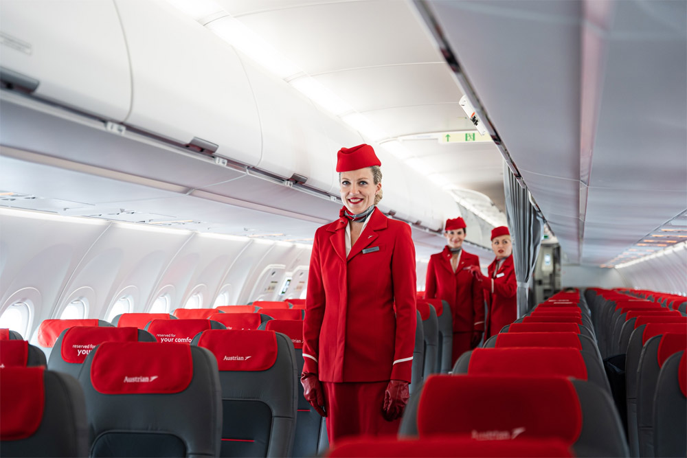 Салон Airbus A320neo Austrian Airlines