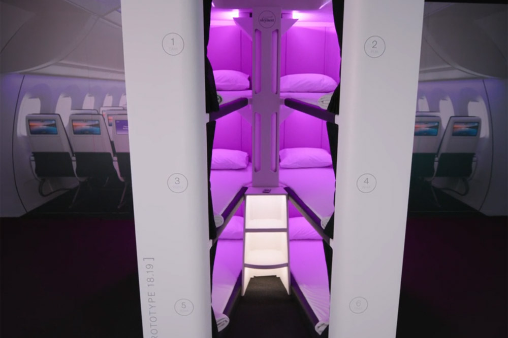 Концепція спальних місць Skynest у літаках Air New Zealand