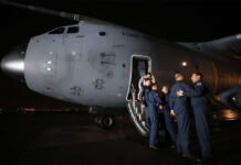 Військово-транспортний літак Airbus A400 Повітряних сил Туреччини після прибуття з Києва на авіабазу в Кайсері