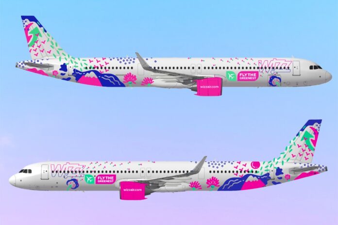 Вариант экологичной ливреи для самолета Wizz Air Airbus A321neo. Работа участника конкурса