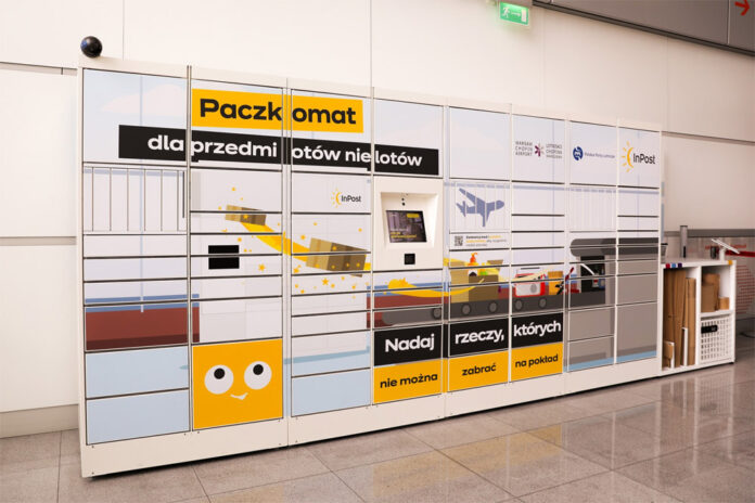 Почтомат InPost в аэропорту Шопена в Варшаве