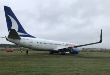 Boeing 737-800 Turkish Airlines выкатился за пределы полосы при посадке в аэропорту Перми
