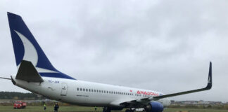Boeing 737-800 Turkish Airlines выкатился за пределы полосы при посадке в аэропорту Перми