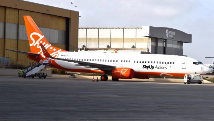 Boeing 737-800 авиакомпании SkyUp MT с мальтийской регистрацией 9H-SAT