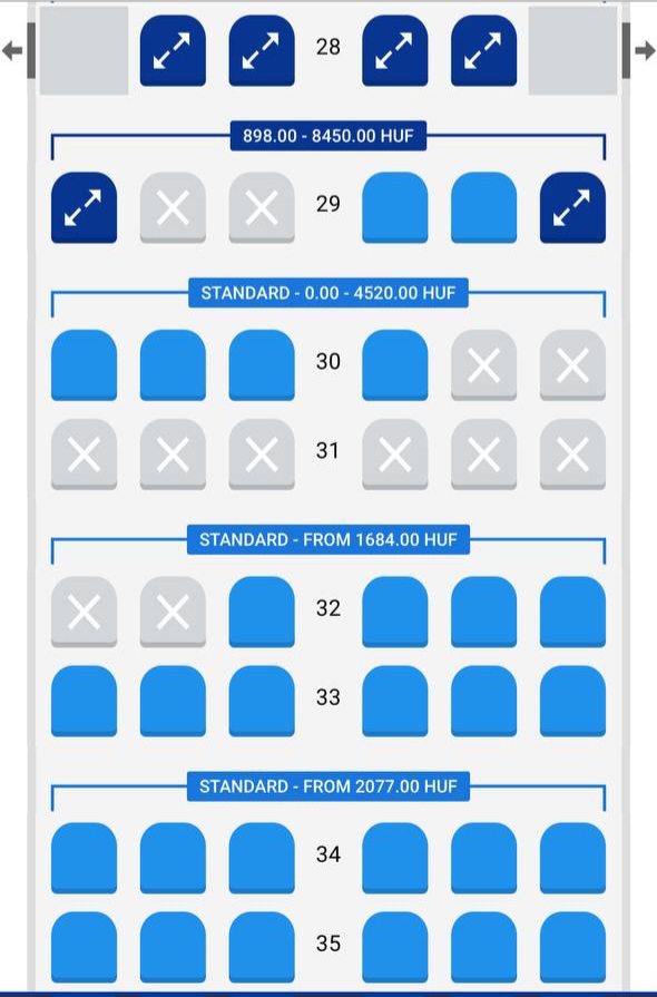 Выбор места в самолете Ryanair