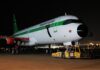 Airbus A321neo в ретро-ливрее Transavia на заводе в Гамбурге до установки двигателей