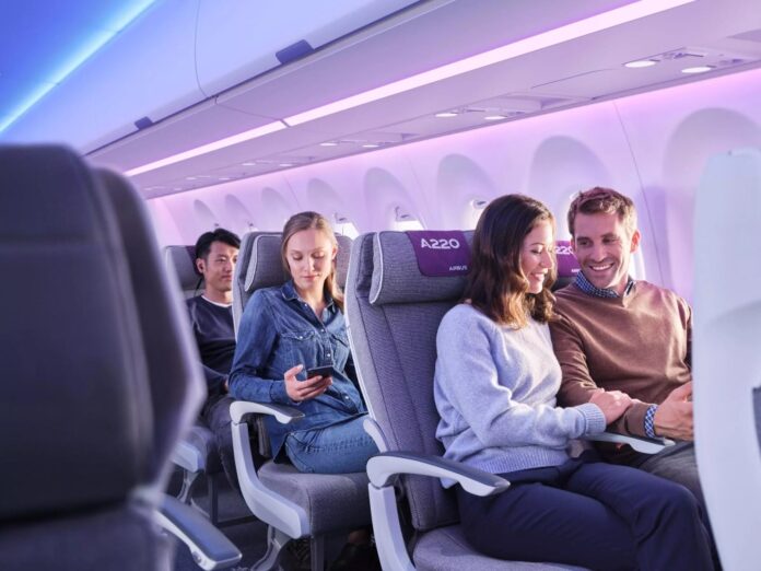 Интерьер Aerospace в самолете Airbus A220