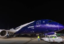 Boeing 787-9 Lufthansa в ливрее к 100-летию авиакомпании