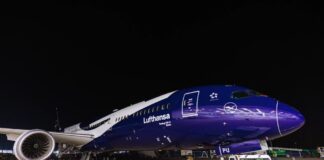 Boeing 787-9 Lufthansa в ливрее к 100-летию авиакомпании